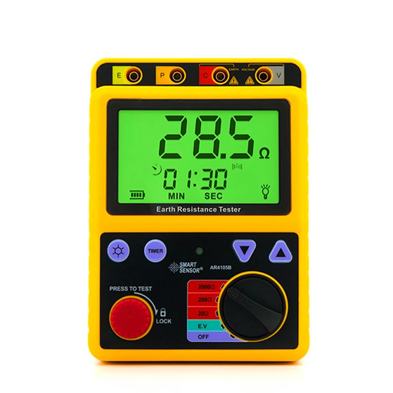 Smart Sensor AR4105B Digital Earth Resistance Tester Measure Grounding Furnish Transformer Station Power Distribution Lines