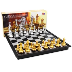 Medieval Chess Sets With Magnetic Large Folding Portable Chess Board 32 Chess Pieces Board Game Chess Figure Sets