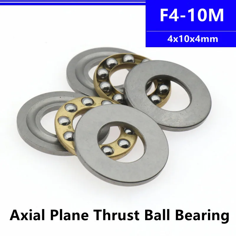 

50Pcs/100Pcs High Precision F4-10M 4x10x4mm Miniature Plane Thrust Axial Metal Ball Bearing 4*10*4mm