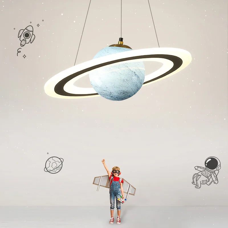 Nordic pendant light Designer globe pendant light Planet Children Room Glass Ball Creative Reading Indoor Decor boys room light