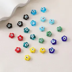 10PCS Evil Eye Glass Bead Spacer Charms for Jewelry Bracelet Making Necklace DIY Earrings Supplies Handmade Accessories