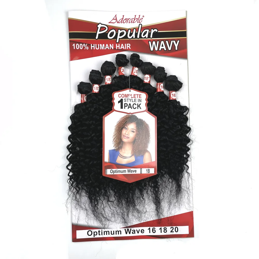 Adorable Natural Black Color Suit Package Kinky Curl Animal Mixed Synthetic Hair Weave For Black Woman 20 Inch Optimum Wave 8pcs