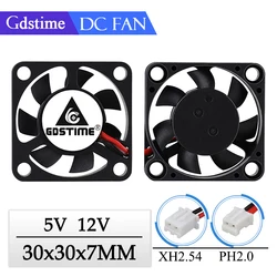 2Pcs Gdstime 30MM Cooler DC 5V 12V 30x7MM Silent Ultra-Thin Cooling Fan Toy Notebook, Driving Recorder Miniature Radiator Fan