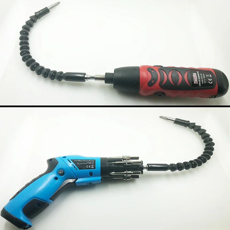 Taladro electrónico cardán, eje Flexible de 295mm, extensión de broca, destornillador, soporte de broca, enlace de conexión, serpiente, eje Flexible