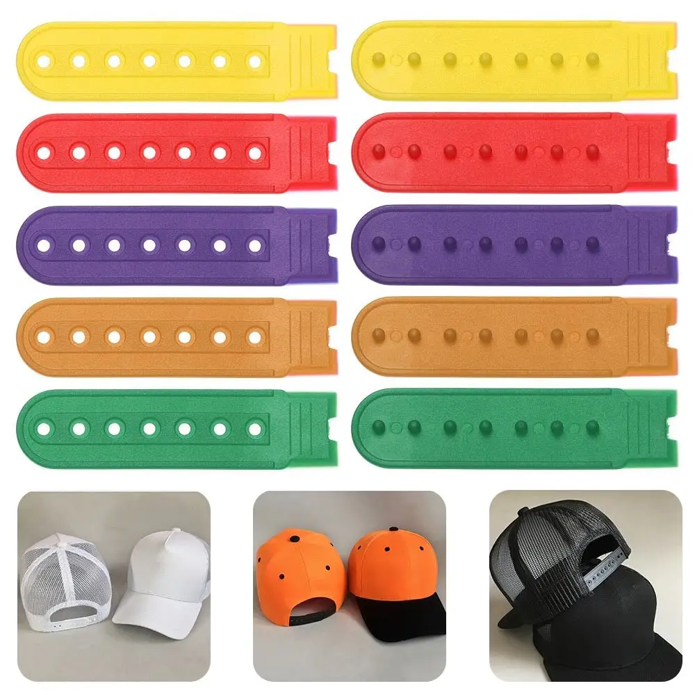 5Sets Snapback Strap Replacement with 7 Holes Colorful Hat Repair Fastener Buckle Clip Extender for Baseball Cap Hat Accessories