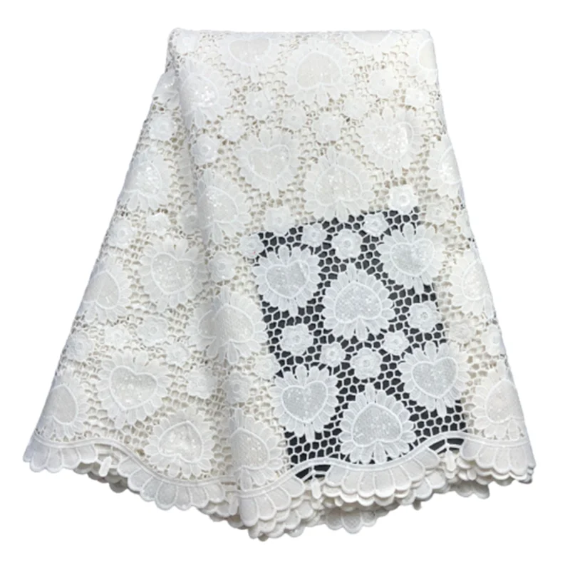 

African lace fabric 2022 high quality lace Lace the latest dry lace fabric TisSU Nigeria milk silk white lace fabric