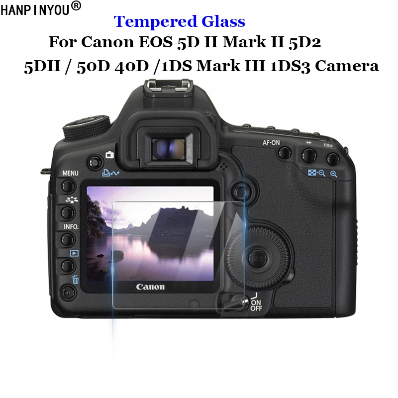 For Canon EOS 5D II Mark2 Markii 5D2 5DII 50D 40D 1DS Mark III 1DS3 Tempered Glass 9H 2.5D Camera LCD Screen Protector Film