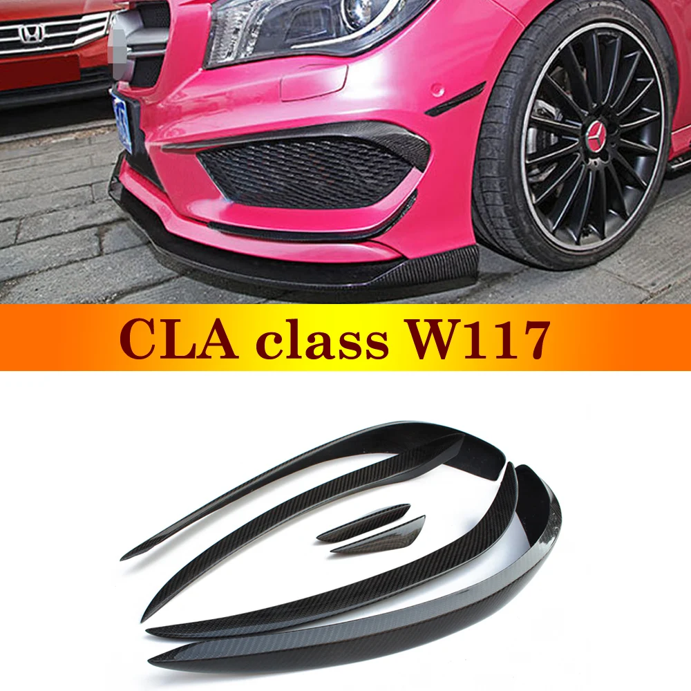 

Carbon Fiber Splitters For Mercedes CLA W117 C117 X117 Sport Version Front Bumper Lip Splitter Canards CLA180 200 250 6PCS/Set