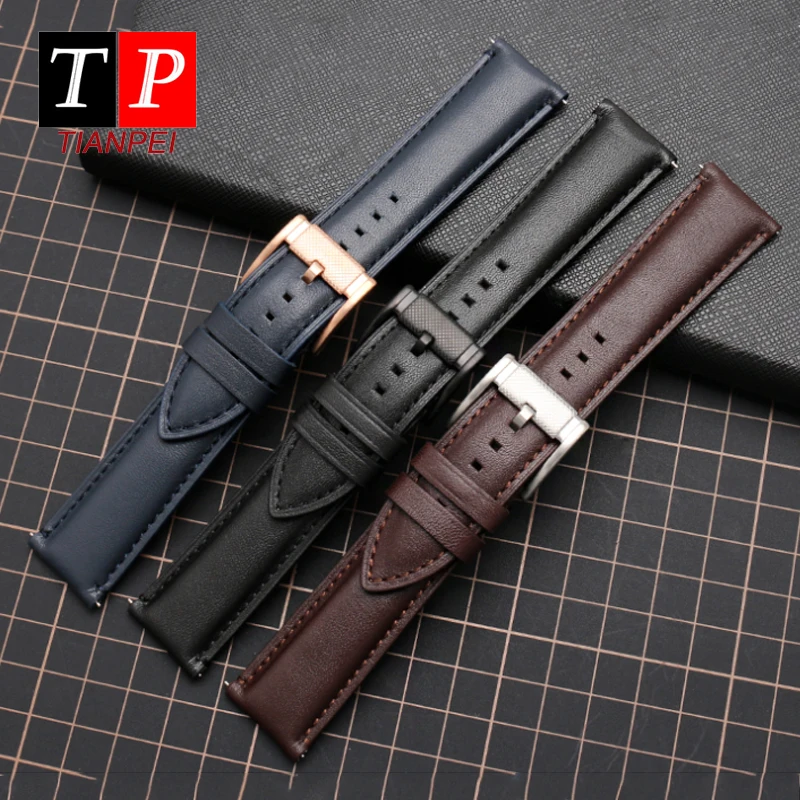 Genuine Leather 22mm watch strap for FOSSIL FS4835/FS5237/ME3052/FTW1114 Cowhide 20mm watch band replace waterproof bracelet men