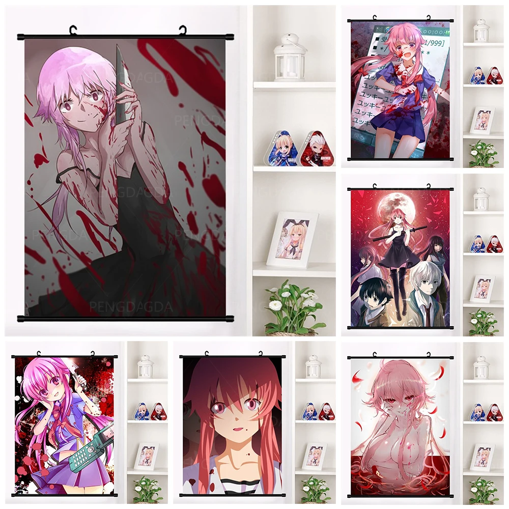 Future Diary Wall Pictures Anime Characters Hanging Painting Art Poster Plastic Scroll Canvas Prints Decor Home for Living Room