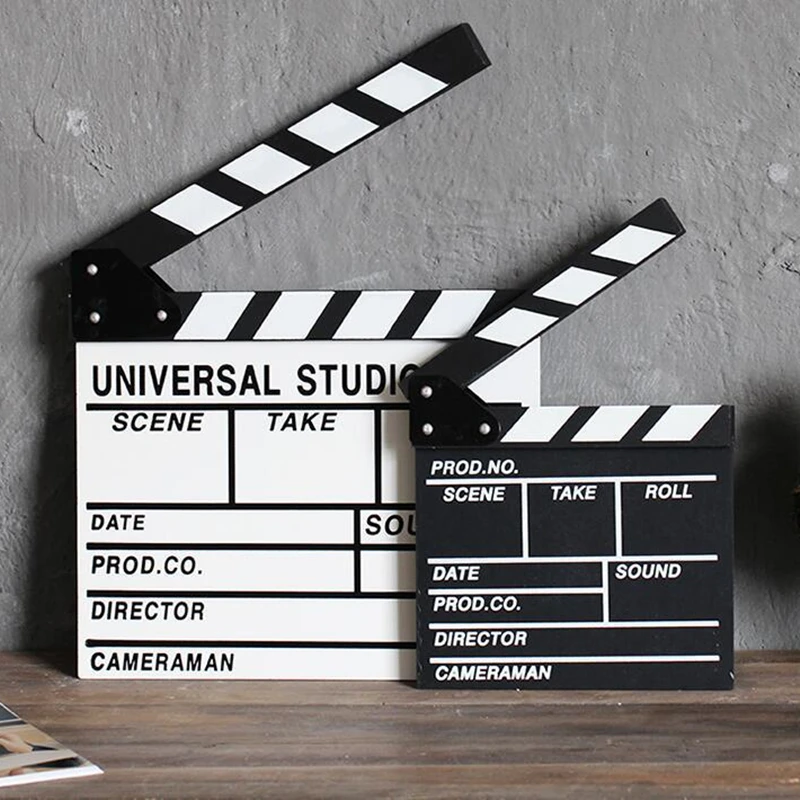 1 Pcs Director Video Scene Clapperboard Clapper Board Dry Erase  TV Movie Clap Handmade Cut Prop Clip Film Action Slate