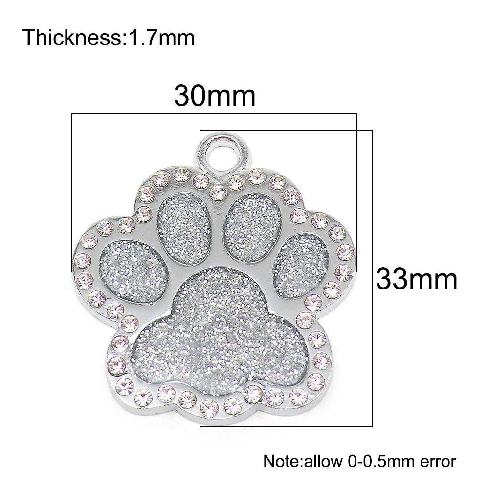 Wholesale 20Pcs Custom Dog ID Tag Personalized Engraved Pet Puppy Cat ID Collar Tags Paw Pet Accessories For Dogs Cat Petshop