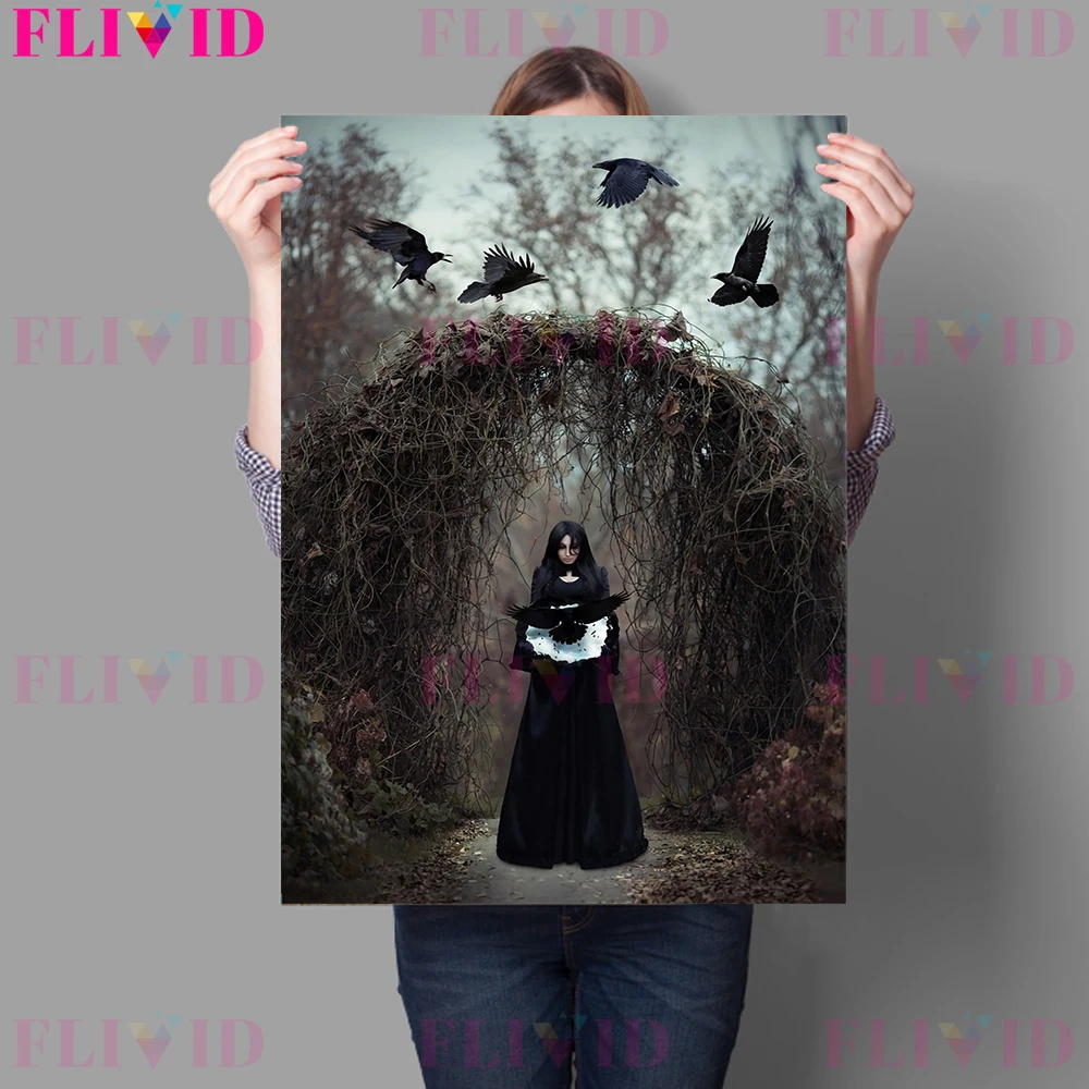 The Witch Of Blackbird Pond And Ancient Witchcraft Sacrifice Poster And Prints Dark Elves,Ghosts,Vampires Wall Art Decoration
