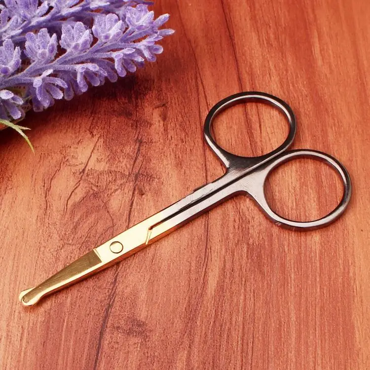 Tesoura de sobrancelha cabeça redonda ferramenta de beleza para rosto nariz removedor de pêlos cílios postiços pálpebras clipe ferramentas de maquiagem facial venda