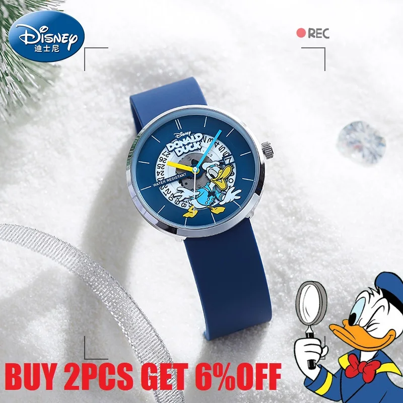 Disney For Unisex Men Women Watch Casual Quartz Wristwatch Donald Duck Cartoon Dial Calendar Boys Girls Students Gift New Clock