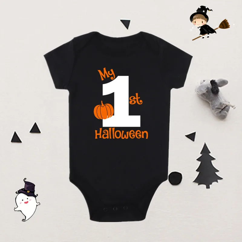 

My First Halloween Disfraz Halloween Bebe Black Baby Clothes Newborn Girl Baby Bodysuits Cute Baby Halloween Costume