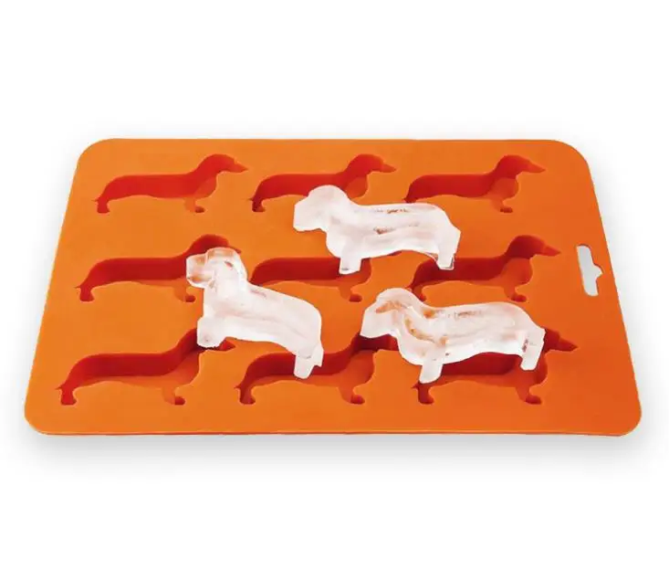 50pcs 9 Cavity Silicone Dachshund Puppy Ice Cube Chocolate Cookie Mold DIY Home Ice Tray Kitchenware Ice Cube Manufacturing SN