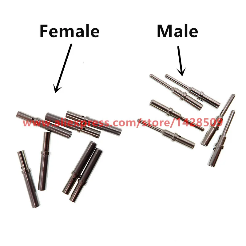 50 Pcs DT Female And Male PIN, SOLID, SIZE 16, 16-20AWG, Deutsch Crimp TERMINAL 0460-202-16141 Pin 0462-201-16141