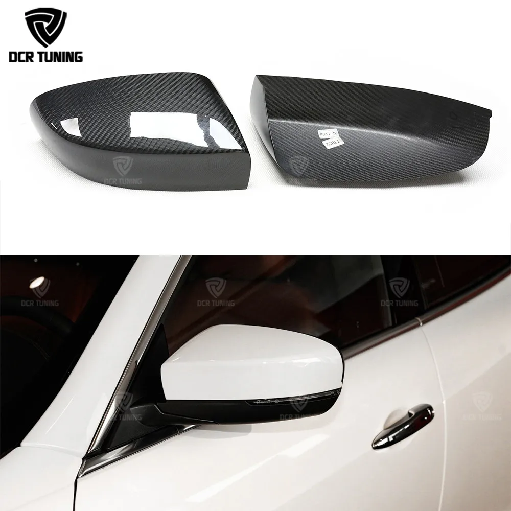 

For 2017+ Maserati Ghibli Quattroporte Sedan Dry Carbon Caps Double Side Carbon Fiber Rear View Mirror Cover Stick Add On Style