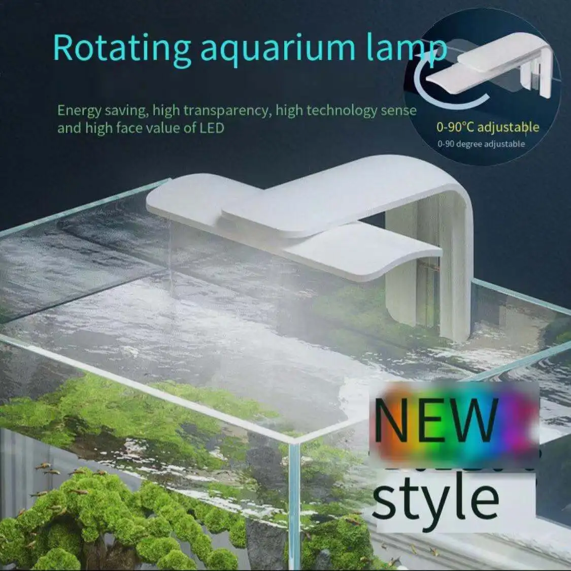 Fish tank LED light drip-proof water-proof steam energy-saving lighting damp grass tank spotlight clip light aquarium accessorie