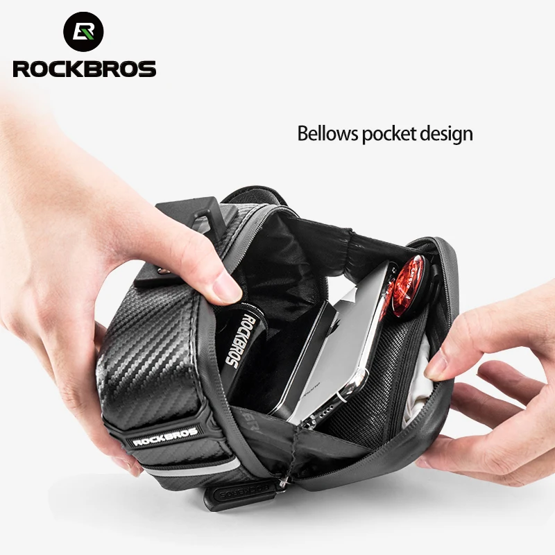 ROCKBROS MTB Bicycle Saddle Bag Shell Rainproof Reflective Shockproof Cycling Bike Tube Rear Tail Seatpost Bag Bike Accessories