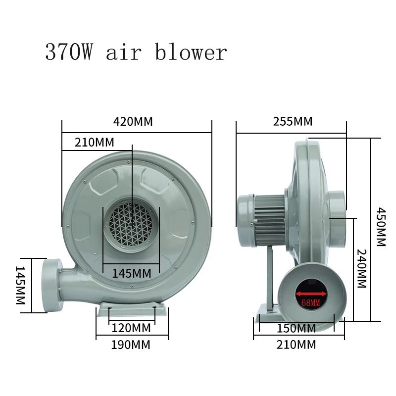 Soplador de aire de piezas láser CO2 de alta calidad, 550W, para máquina de grabado y corte láser CO2