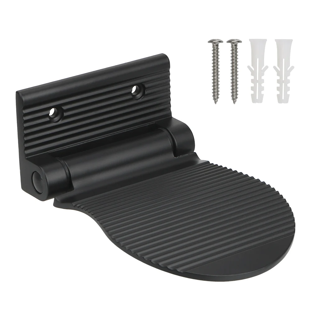 Hardware pieghevole poggiapiedi antiscivolo nero/argento poggiapiedi da bagno in lega di alluminio piedistallo Shoe Shine Pedal Shower poggiapiedi