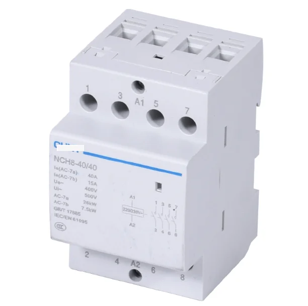 

Household small single phase AC contactor 220 V rail type two normally open and two normally closed 25a40a2p