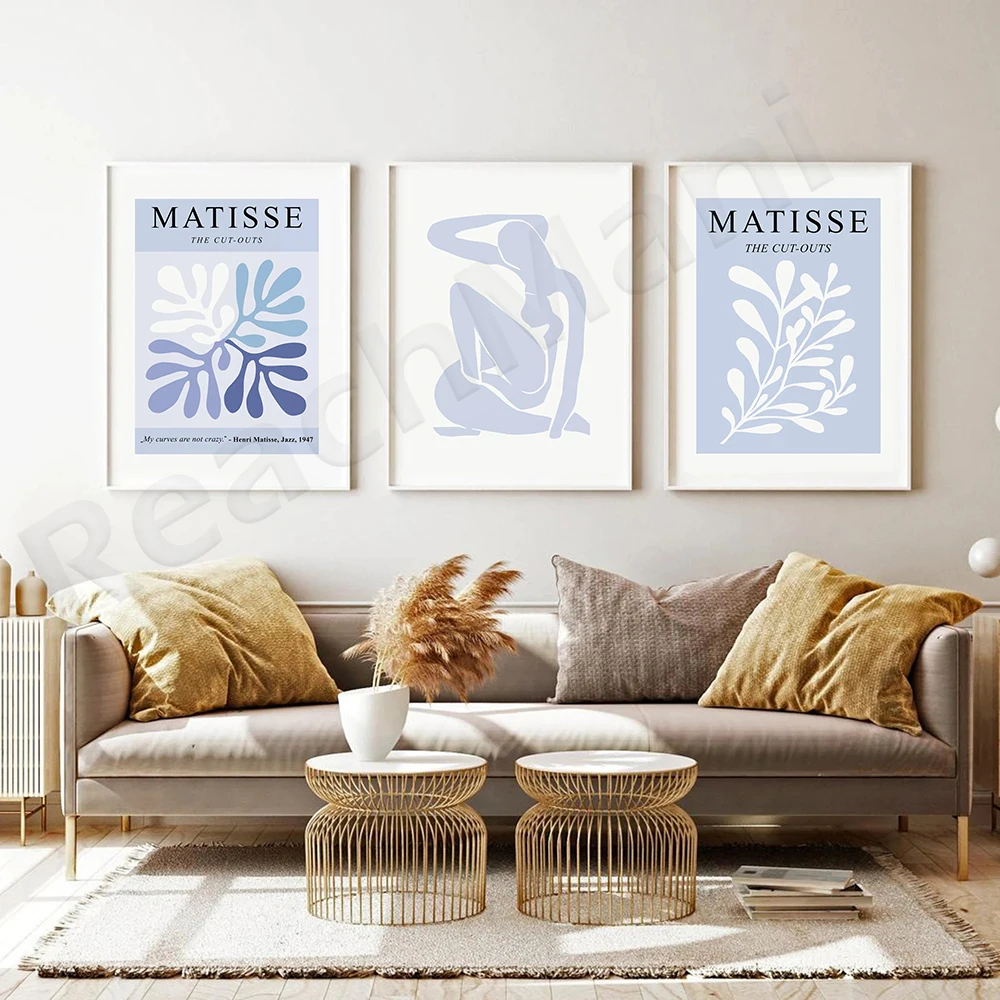 

Blue Matisse Print, Abstract Printable Wall Art, Henri Matisse Exhibition Poster, Matisse Cut-Out Gallery Wall