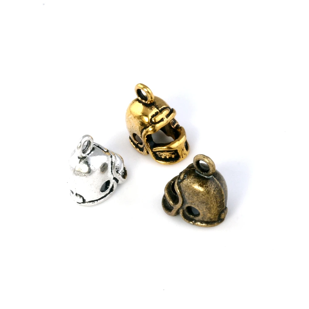21Pcs 3D Small Football Helmet Charms Pendants For Jewelry Making Bracelet Necklace DIY Accessories 13 x11mm  NM308