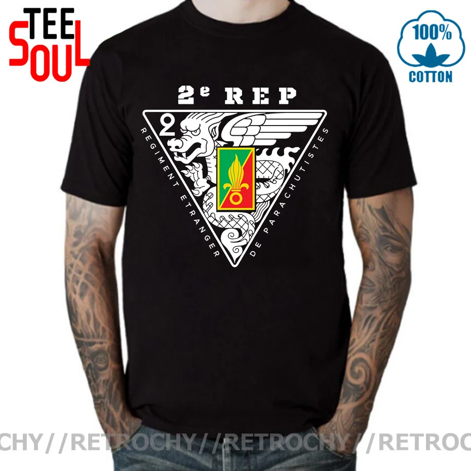 

Футболка мужская из хлопка с коротким рукавом, рубашка с французской особой армии легиона Ретро, крутая уличная одежда в стиле Харадзюку, лето