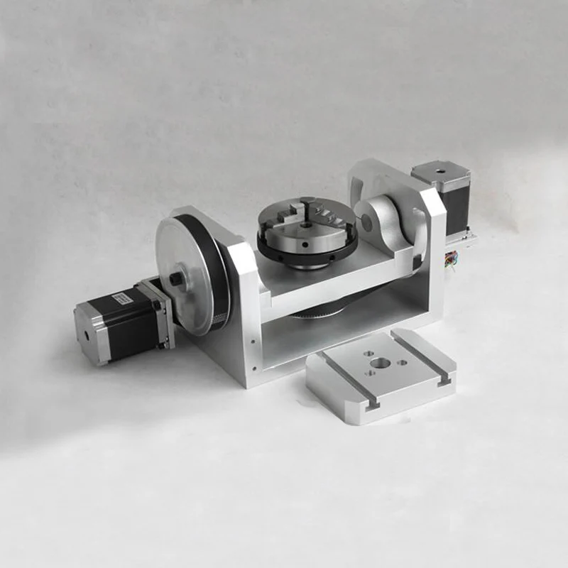 Cnc de 5. ª y 4 ejes rotativos con mesa de Mandril para máquina de grabado cnc, 3 mordazas, 100mm de altura central de mandril, 98mm, kit de enrutador cnc