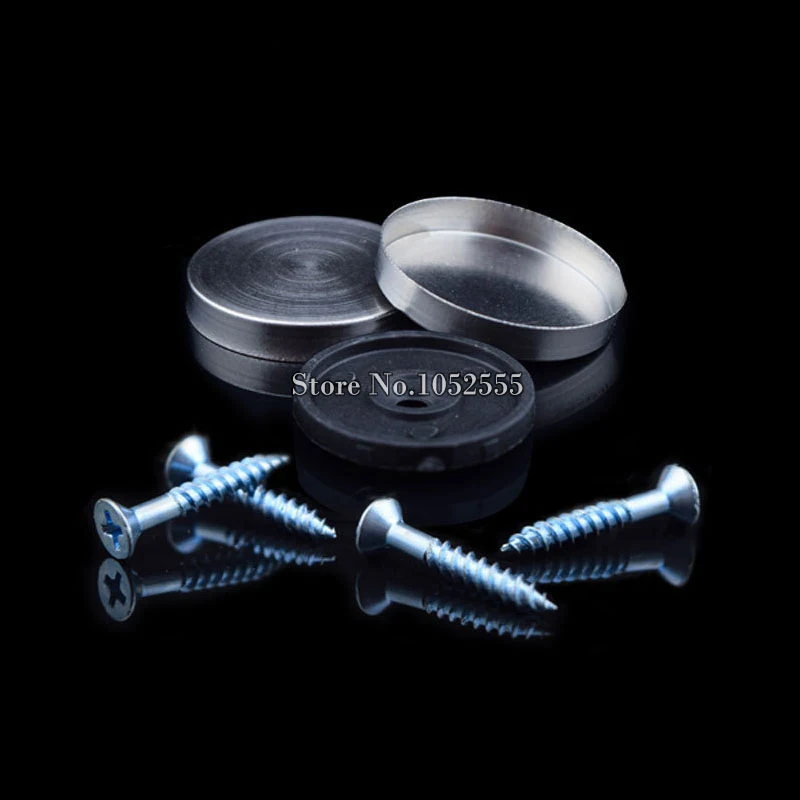 Cheap & Wholesale 1000PCS/LOT Stainless Steel Advertisement Nails Screws Glass Flat Mirror Nails Decorative Screws Caps