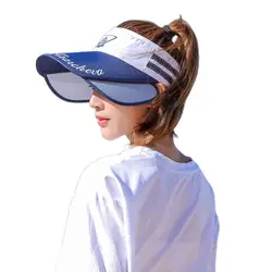 New Sports Female Summer Outdoor Sun Hat Stretchable Empty Top Sun Visor Hats UV Hat Large Brim Sun hat