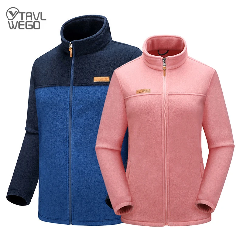 

TRVLWEGO Men Women's Fleece Soft Hiking Thermal Jackets Outdoor Sports Climbing Trekking Camping Windbreaker Male Warm Coats