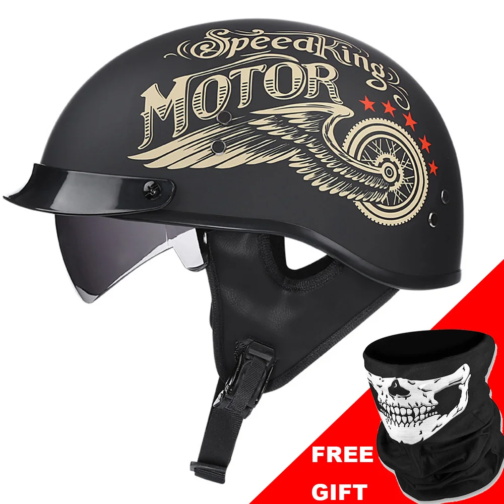 

VOSS Retro Motorcycle Helmet Moto Helmets Scooter Vintage Half Face Biker Motorbike Crash Helmet Casco DOT Certification