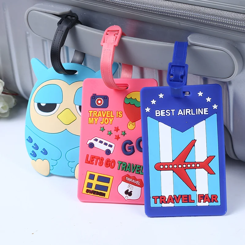 1pc Cute Novelty Rubber Travel Accessories Luggage Tag Unisex Luggage Suitcase Name ID Address Baggage Tag Portable Label