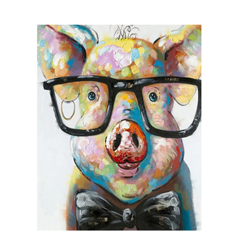 

Pig Oil Painting By Numbers Acrylic Paint For Adults DIY Craft Kits On Canvas With Frame Coloring By Numbers Home Decor Wall Art