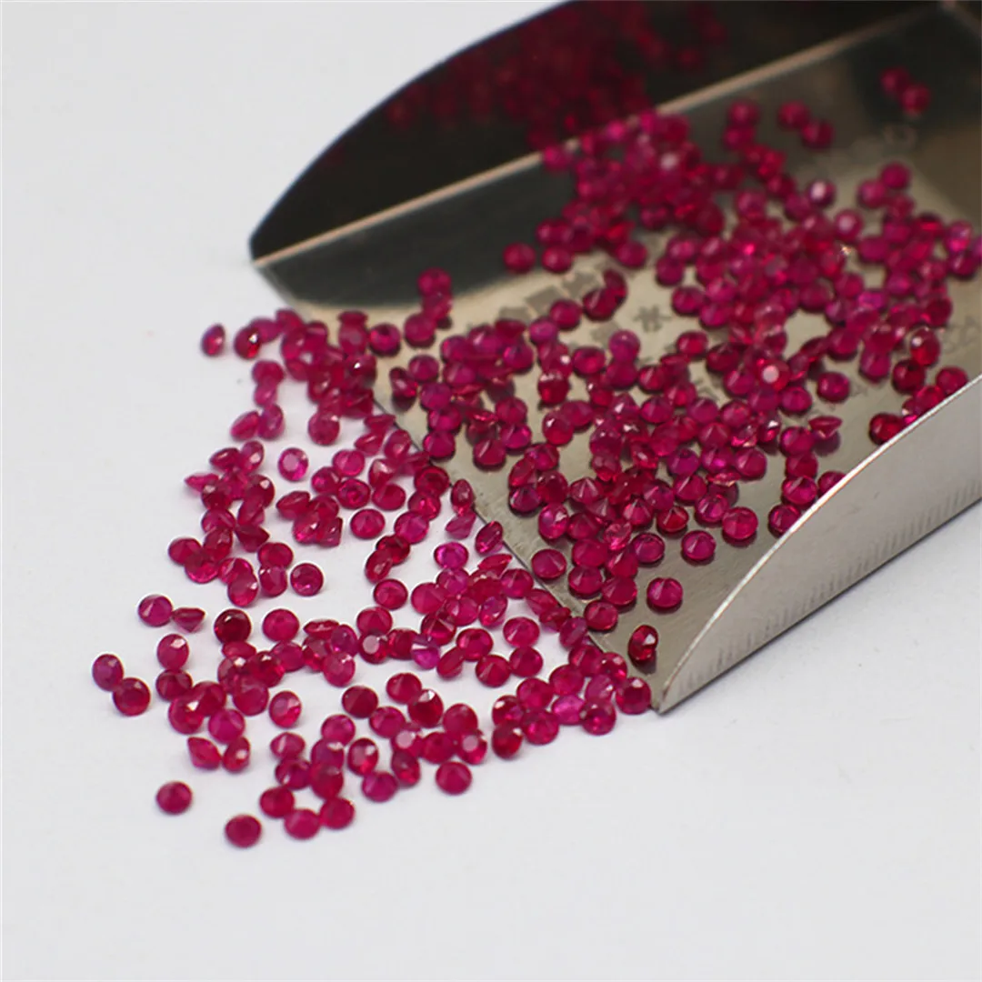 

Natural Ruby Round Jewelry Accessories Loose Bare Gem 5mm Man Woman DIY Material Ring Earring Pendant Valet Inlay Wholesale