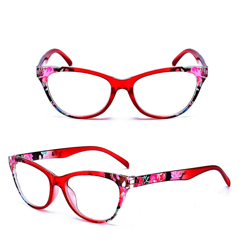 

CLARA VIDA 2paires!!! cat's eyes ultralight frame for women resin spring legs reading glasses +1.0 +1.5 +2.0 To +4.0