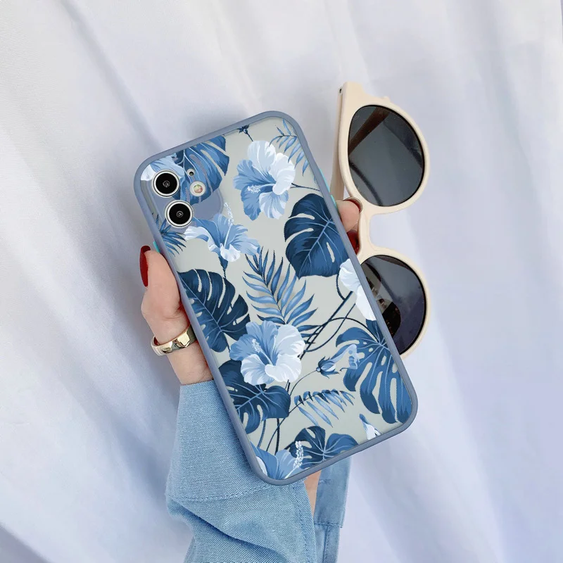 Palm tree Leaves Plant Flower Phone Case for iphone 16 11 12 13 14 15 Pro Max X XR XS MAX 6s 7 8 Plus SE2 Back Shockproof Cover