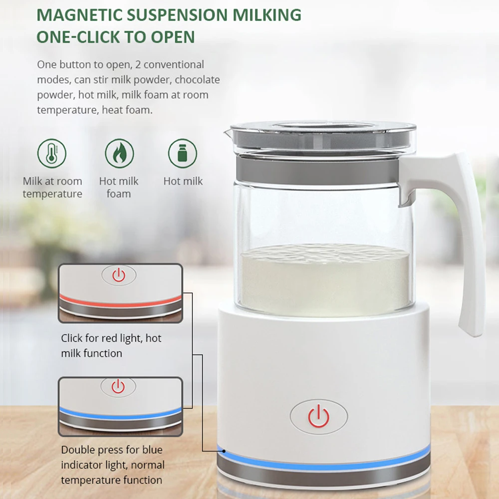 Milk Frother Hot or Cold Electric Coffee Warmer Steamer Automatic Foam Maker for Drink Macchiato Chocolate,EU US Plug