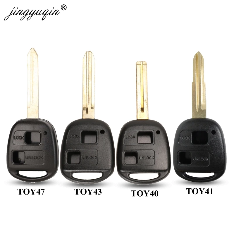 

jingyuqin 2 Button Remote Key Case For Toyota Camry RAV4 Prado Corolla Tarago Avensis Avalon EHCO Land Cruiser Fob Shell