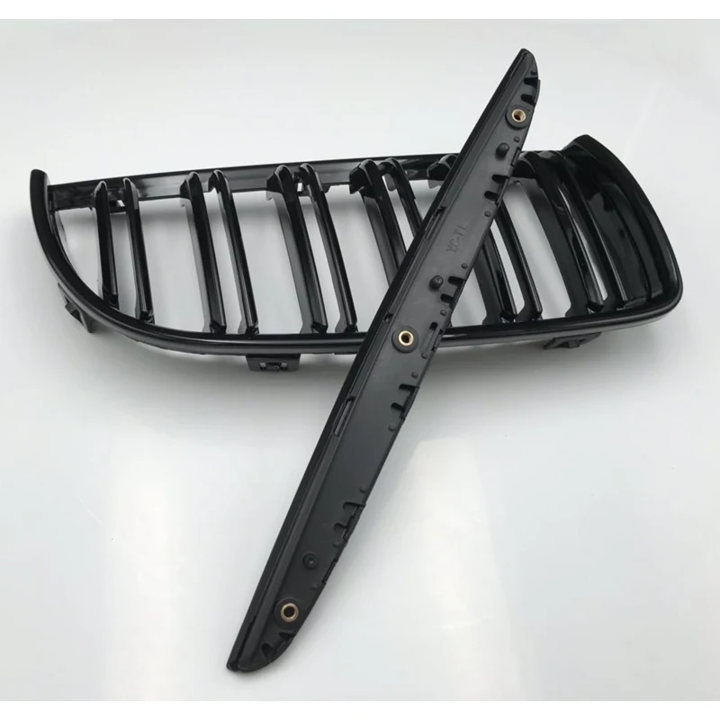 

For BMW E90 E91 2004-2007 1 Pair Gloss Black Front Kidney Grill Double Line Grille Repair Part Grilles