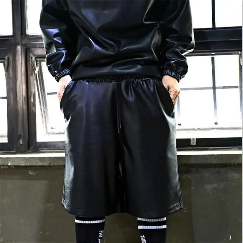 Men's Shorts Spring And Autumn New Korean Edition Bright Leather Versatile Fashion Casual Large Size Five Minutes Pants