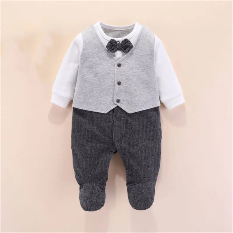 

Lawadka Spring Autumn Newborn Baby Boys Rompers Cotton Long Sleeve Clothes Age for 3 6 9 M Fashion Gentleman Infant Clothing