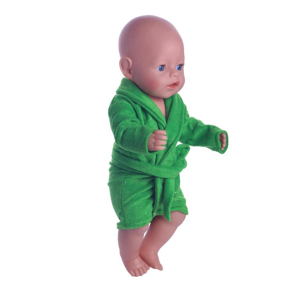 Bathrobe Set For 18 Inch American Doll Girl Toys & 43 Cm Born Baby Clothes & Our Generation & Nenuco