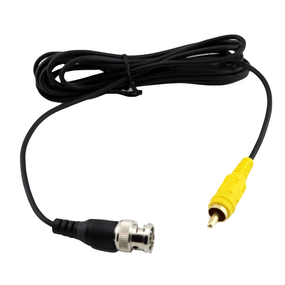 1pc BNC Male to RCA Male Video Male to Male Connector Cable Lead CCTV Camera DVR Wire Cord 2.5m Black