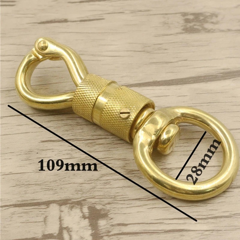 109mm Extra Pulse Size Solid Brass Buckle Rotated Connection Claws Clasps Ring Snap Hook Belt Chain Large Dog Pet Collar Harness