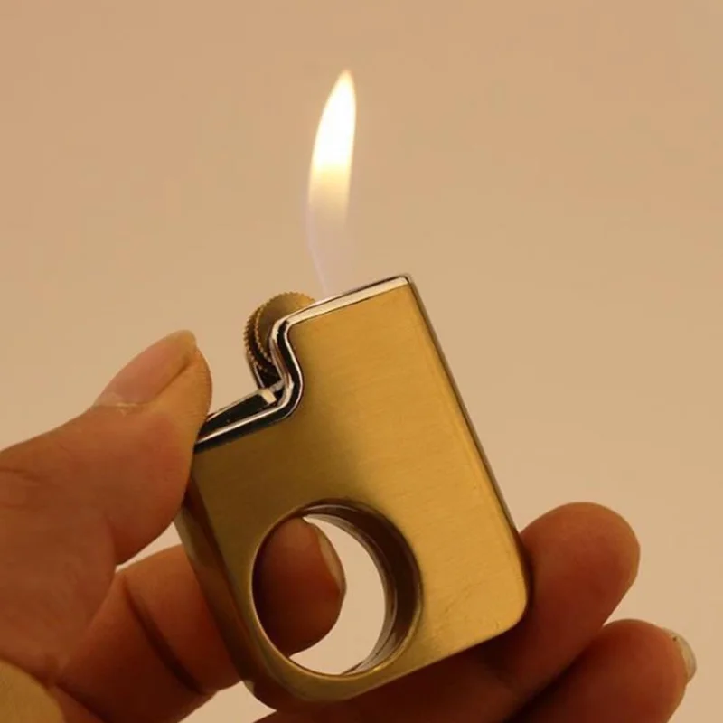 

Creative Fun Ring Machine Pressing Type Cigarette Lighter Inflatable Gas Butane Metal Lighters Best Gift Fair Handicrafts